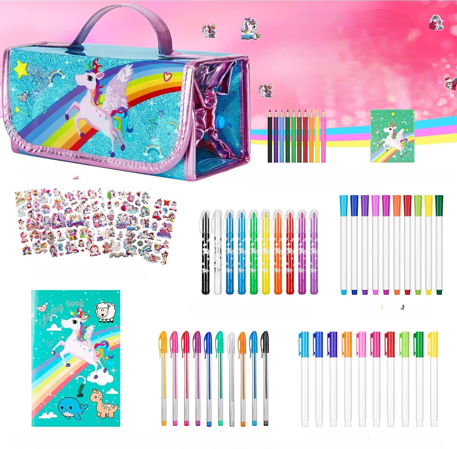 Unicorn Kalemlik Meyve Kokulu Boyama Seti  60 Parça