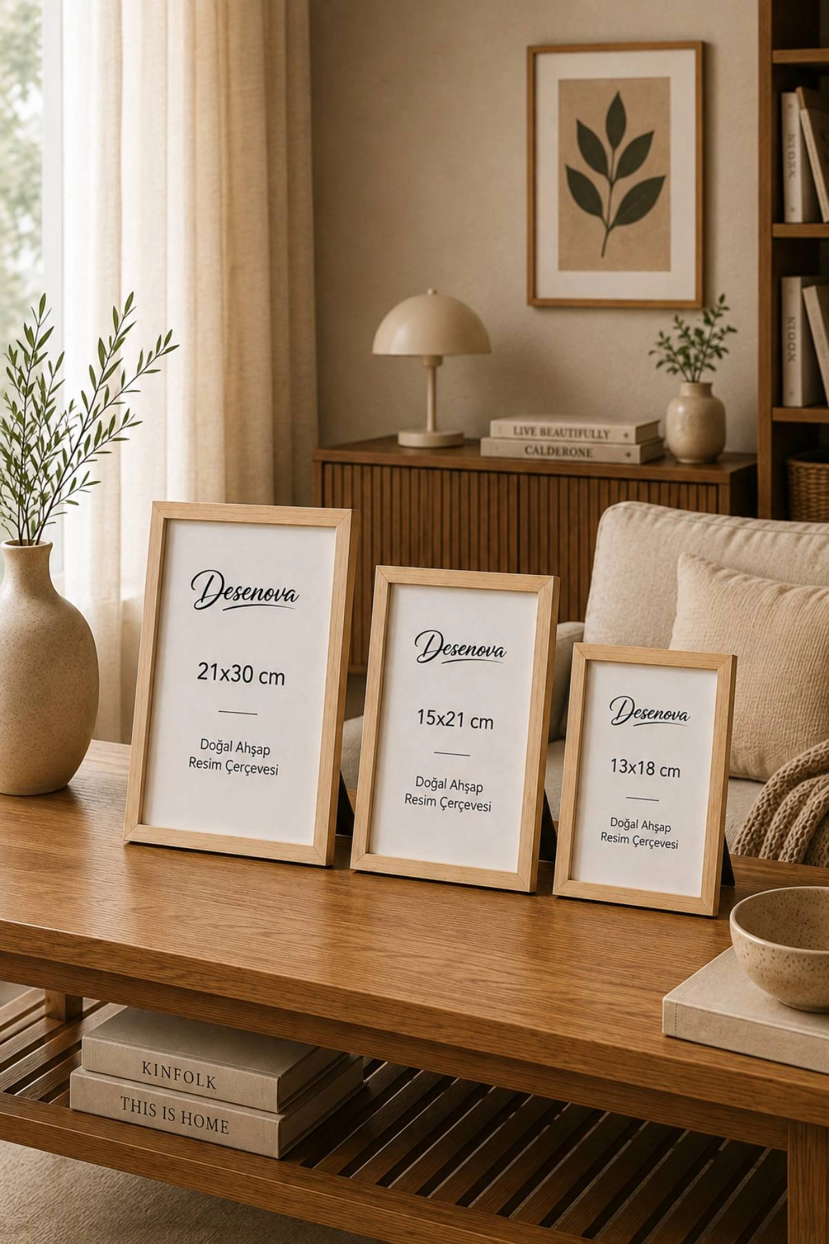 3’lü Set 3 Farklı Ölçü Ahşap Resim Çerçevesi