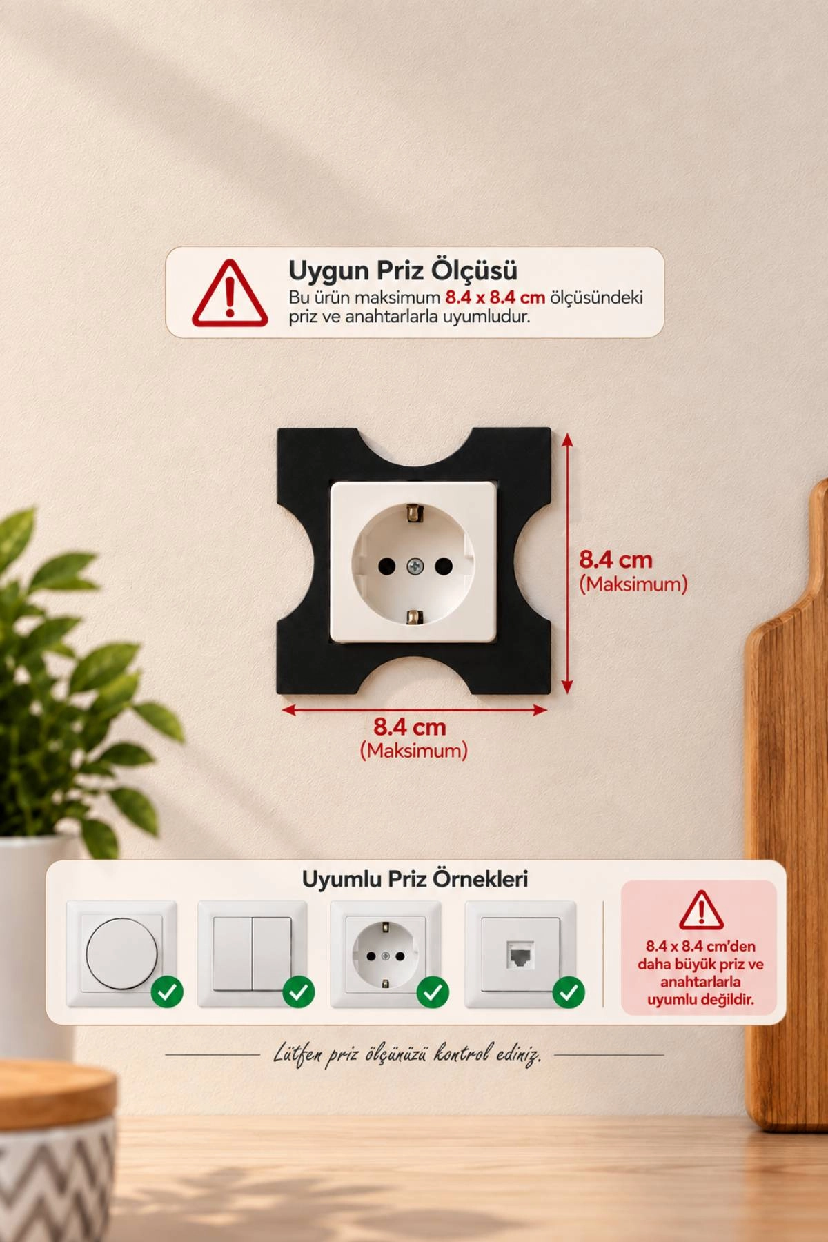 Modern Dekoratif Priz Süsü Siyah