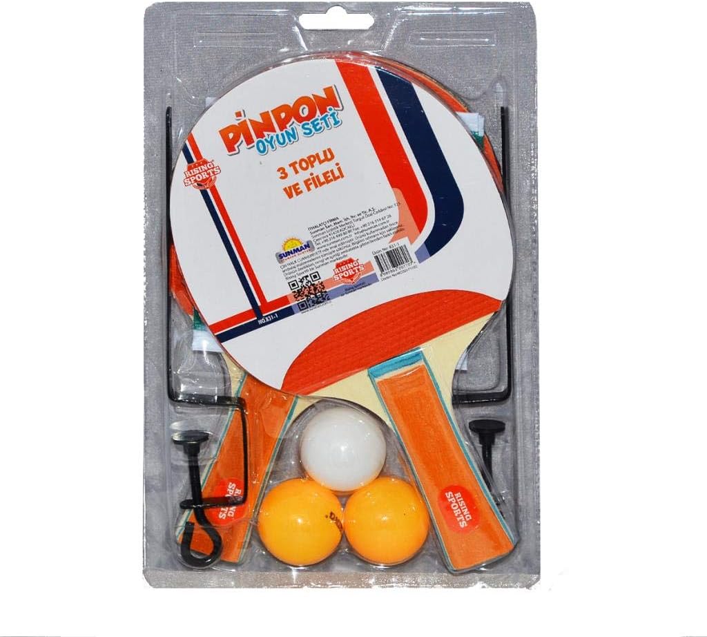 Pinpon Masa Tenisi Oyun Seti 2 Raket 3 top ve File dahil
