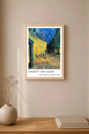 Van Gogh Gece Temalı Ahşap Çerçeveli Tablo