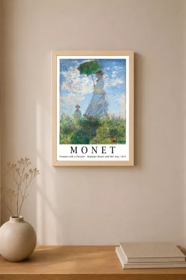 Monet Temalı Ahşap Çerçeveli Tablo