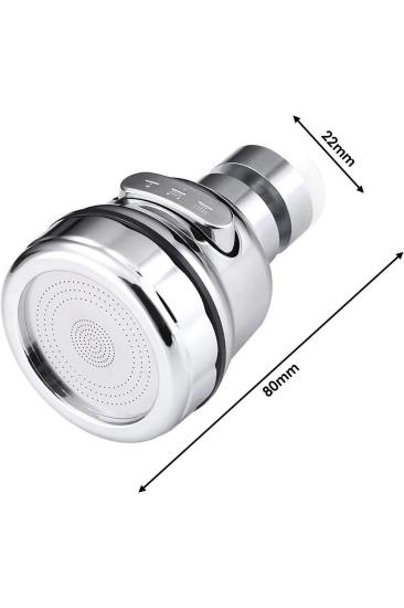 Krom 3 Fonksiyonlu Su Tasarruflu Musluk Başlığı 