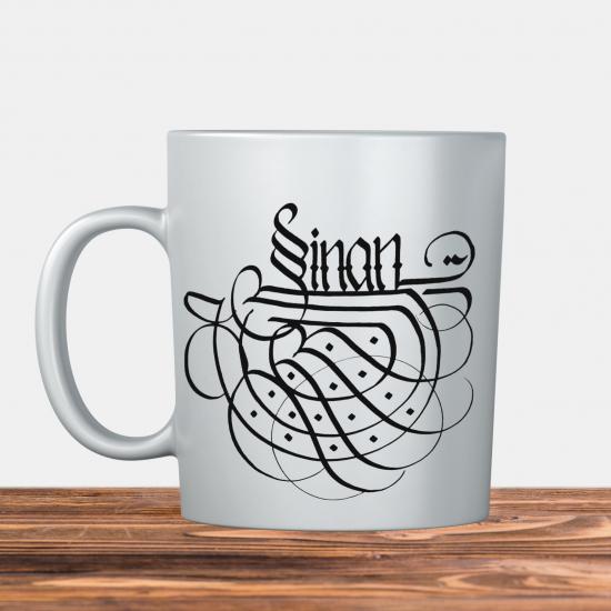 Hat Yazısı ile Sinan Yazılı Kupa Bardak