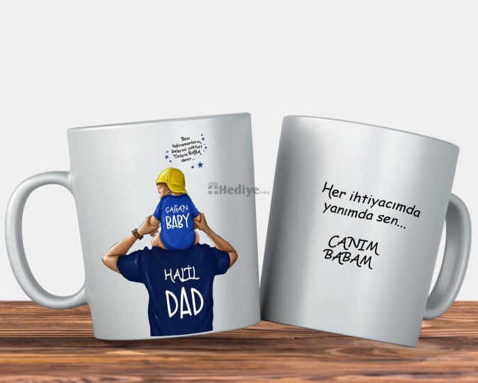 Baba Çoçuk Özel Tasarım Kupa Bardak